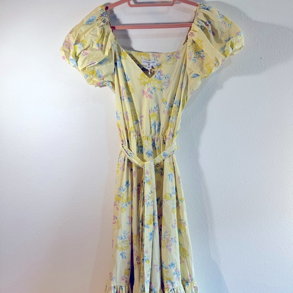 LoveShackFancy x Target maxi, prairie dress with puff sleeve. Yellow floral, 2. - Picture 3 of 10